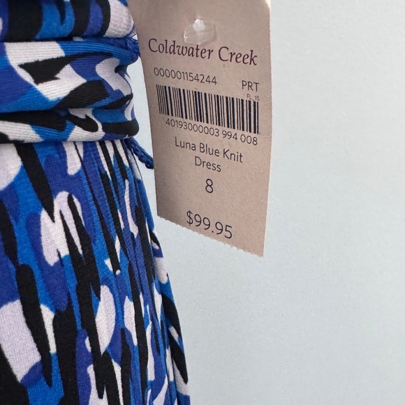 Coldwater Creek Luna Blue Knit Dress Size 8 NWT - Picture 4 of 7